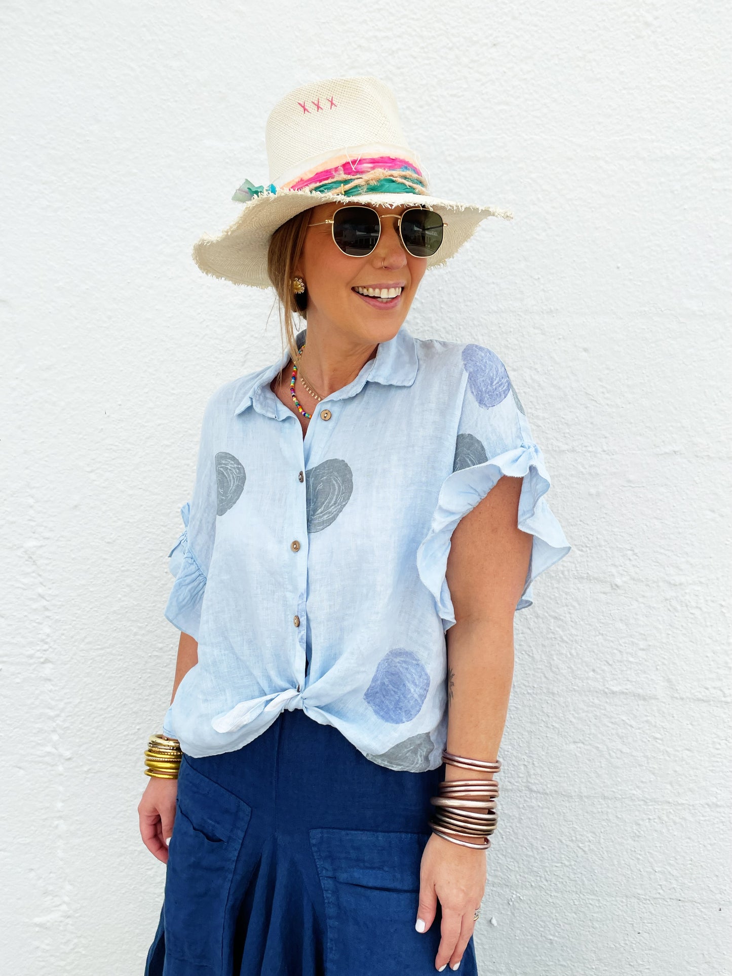 Phoebe Top in Light Blue