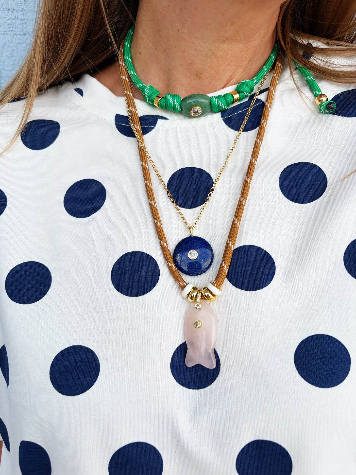Sana Blue Disc Necklace
