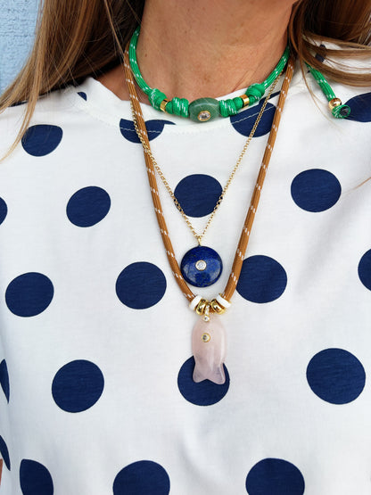 Sana Blue Disc Necklace