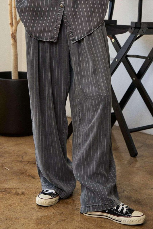 Stripe Button Down Shirt and Long Pants Set **IN STOCK SIZE SMALL