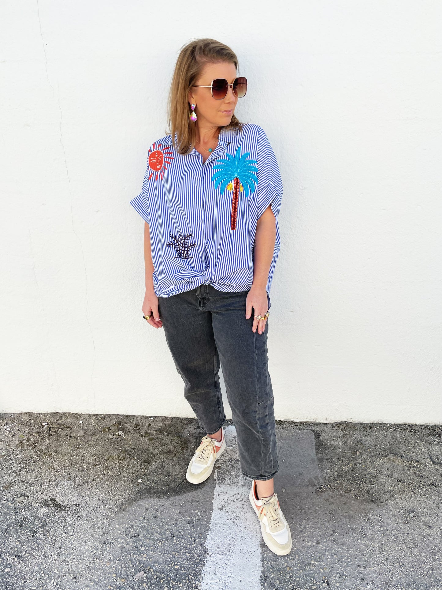 Ericka Top- Dark Blue