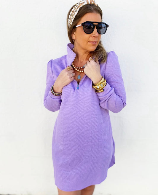 Lilac Quarter Zip Dress Size Small *FINAL SALE