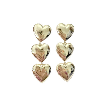 Grayson Triple Heart Dangle Earrings (available in gold and silver)