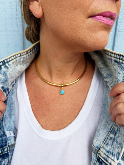 Turq Drop Cuff Necklace