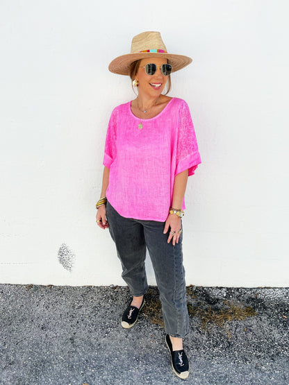 Veronica Top in Pop Pink