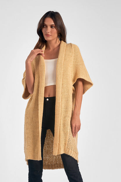 Beige Knit Duster