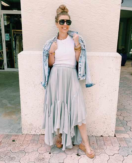 Pearl Gray Skirt *FINAL SALE ITEM