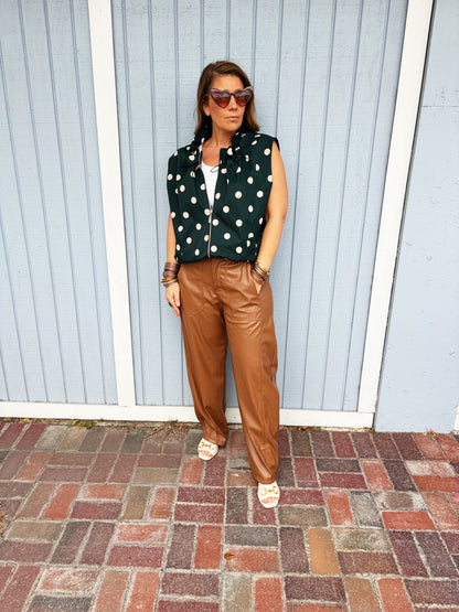 Polly Polka Dot Vest - Green