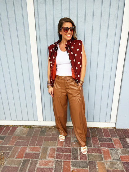 Polly Polka Dot Vest - Burgandy