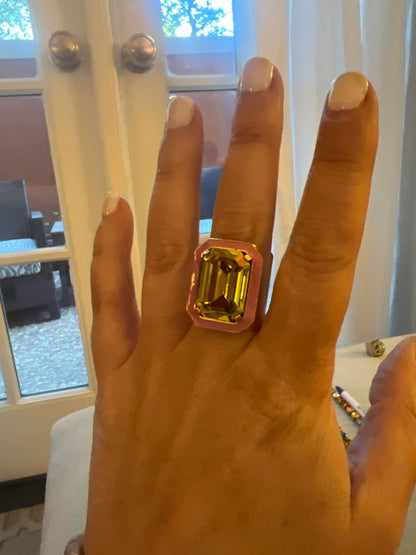 Big Dakota Pink & Green Ring