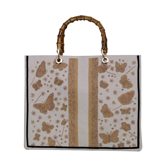 Custom Beaded Bamboo Bag- Add Initials #4