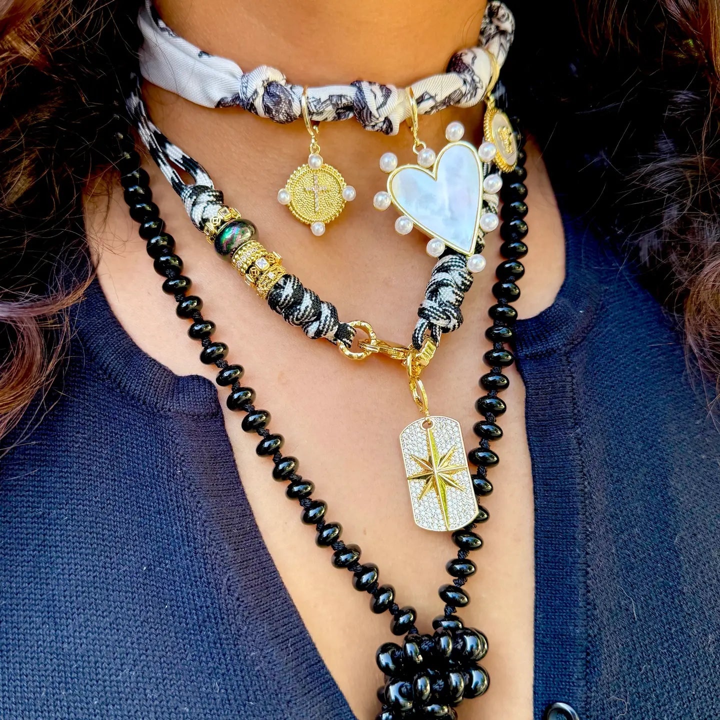 Jackie Black Rope Necklace