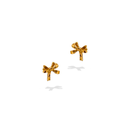 Extra Small Gold Bow Earrings