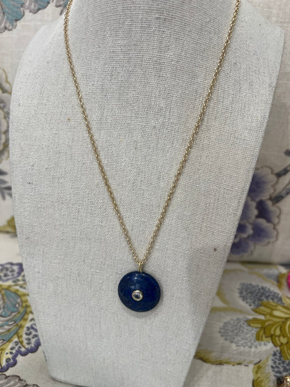 Sana Blue Disc Necklace