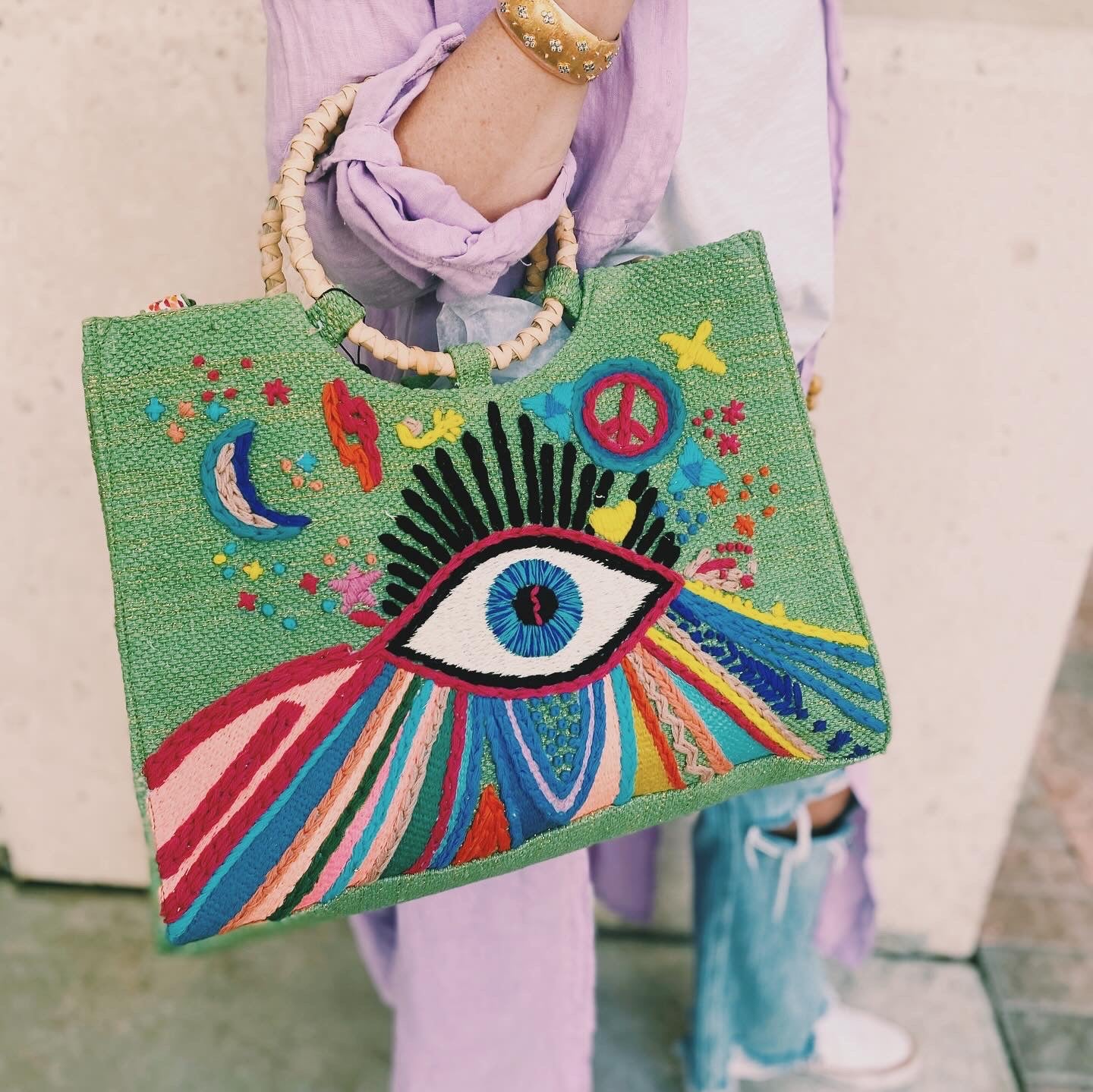 Groovy Evil Eye Tote