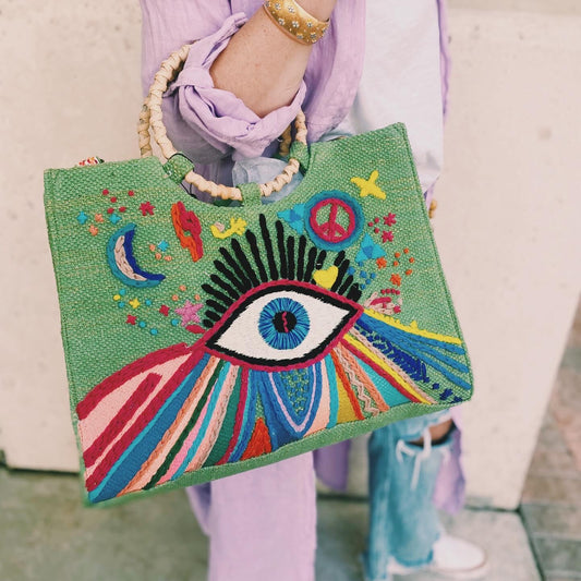 Groovy Evil Eye Tote