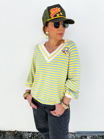 Stripe Sweater Yellow & Blue *FINAL SALE