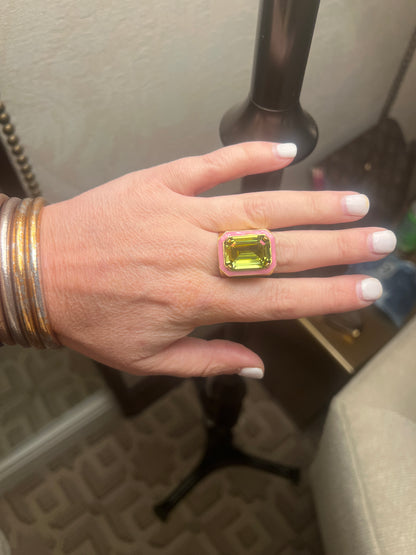 Big Dakota Pink & Green Ring