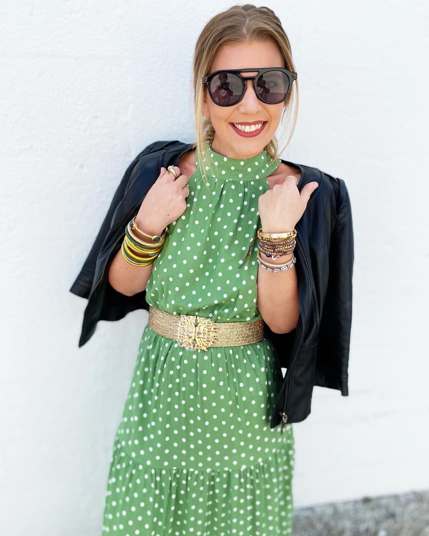 Last one! Green Polka Dot Size Small