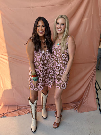 Lola Mini Dress -Golden Rose