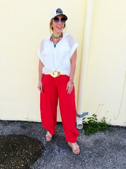 Balloon Linen Pants (4 colors)