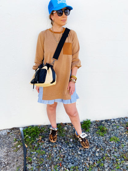 Lindsey Raffia Bucket Bag Black