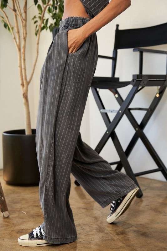Stripe Button Down Shirt and Long Pants Set **IN STOCK SIZE SMALL