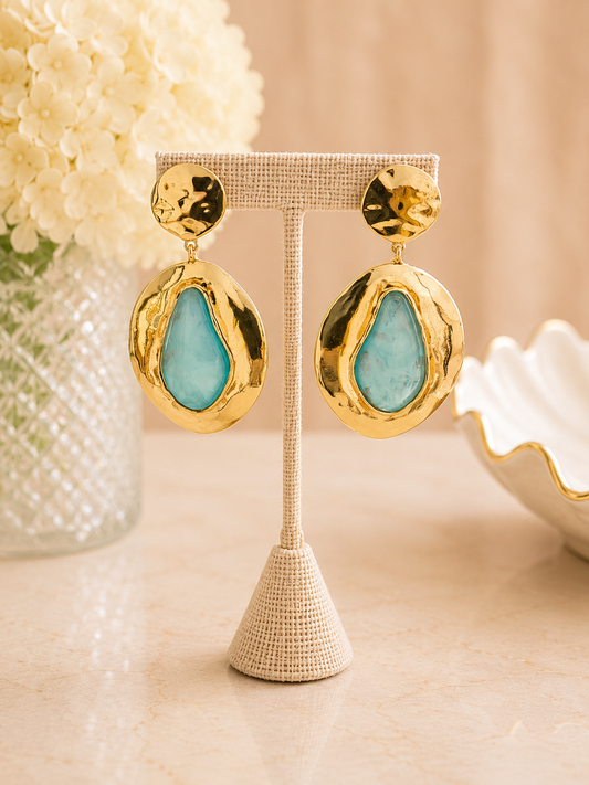 Tessa Earrings Oval Blue FINAL SALE
