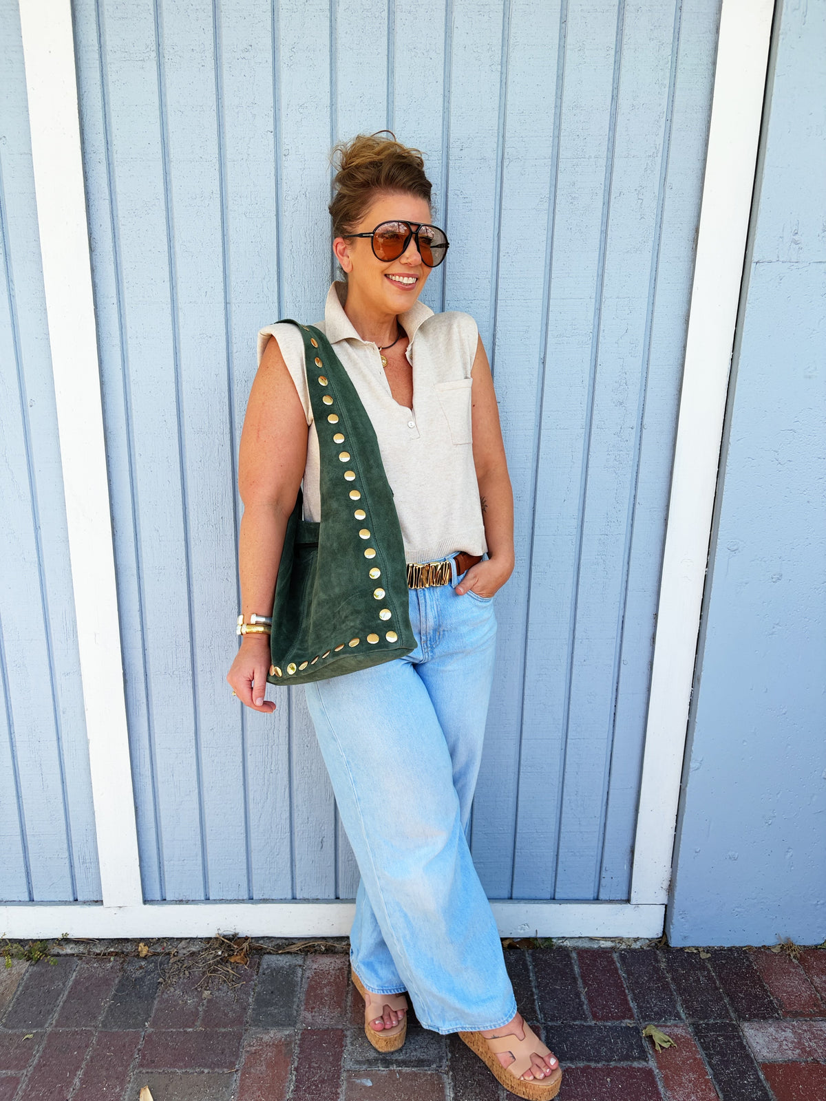 Sherry Suede Bag Green
