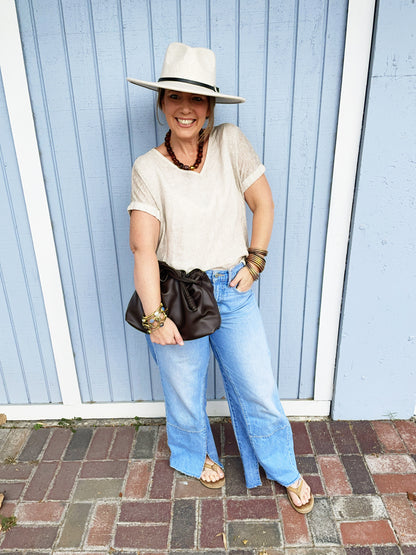 Taylor Convertible Crossbody- Chocolate Vegan Leather