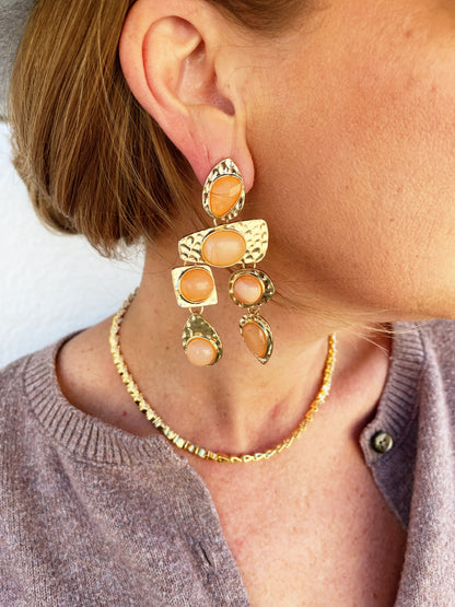 Rocco Earrings Peach *FINAL SALE