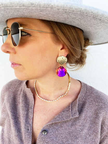Ariel Earring in Orange/Pink