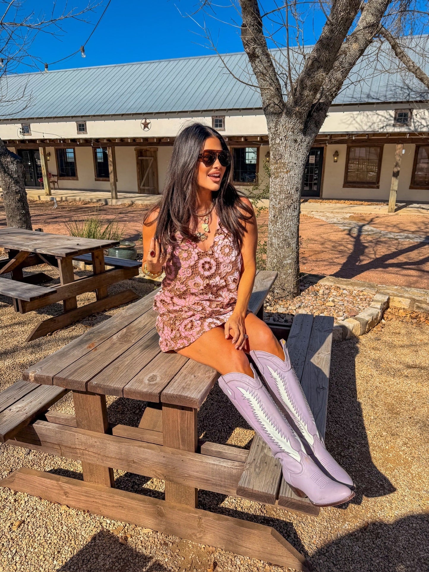 Lola Mini Dress -Golden Rose