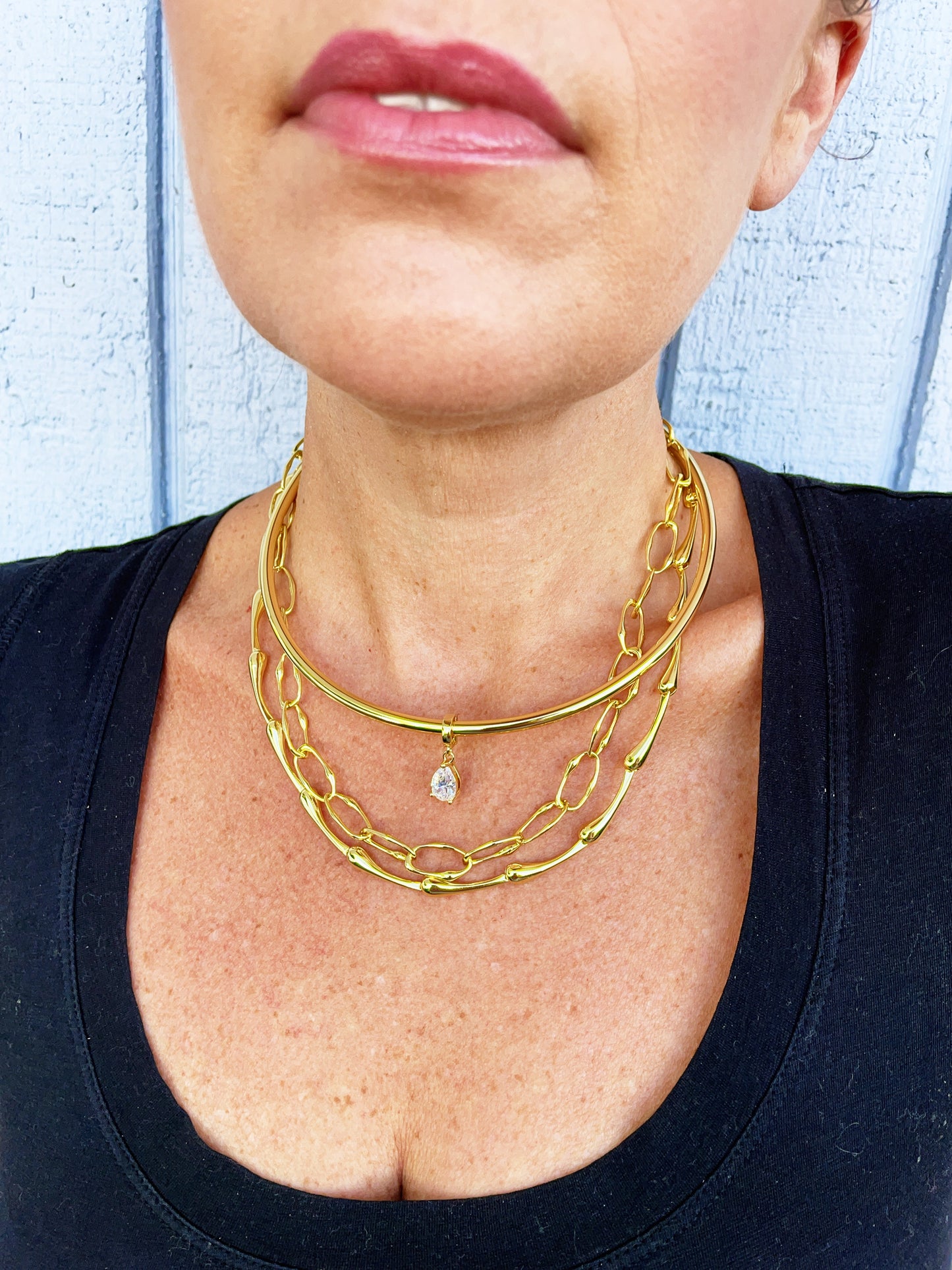 Pear Cut Necklace Cuff