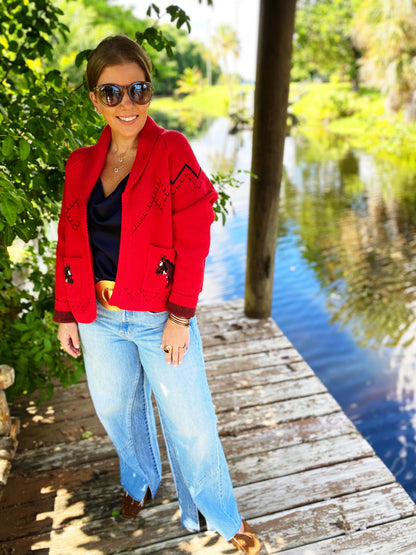 Giddyup Sweater in Red