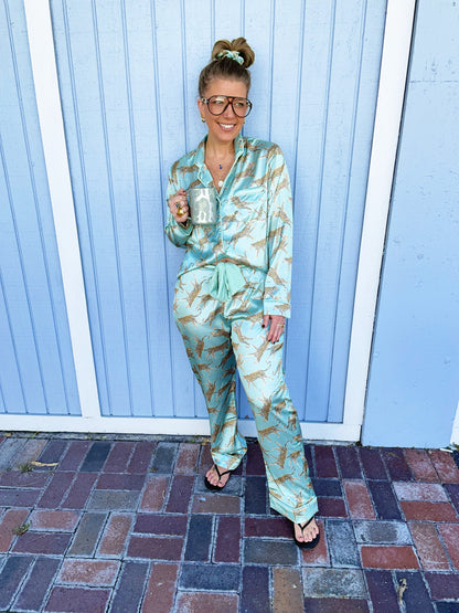 Sage Leopard Pajama