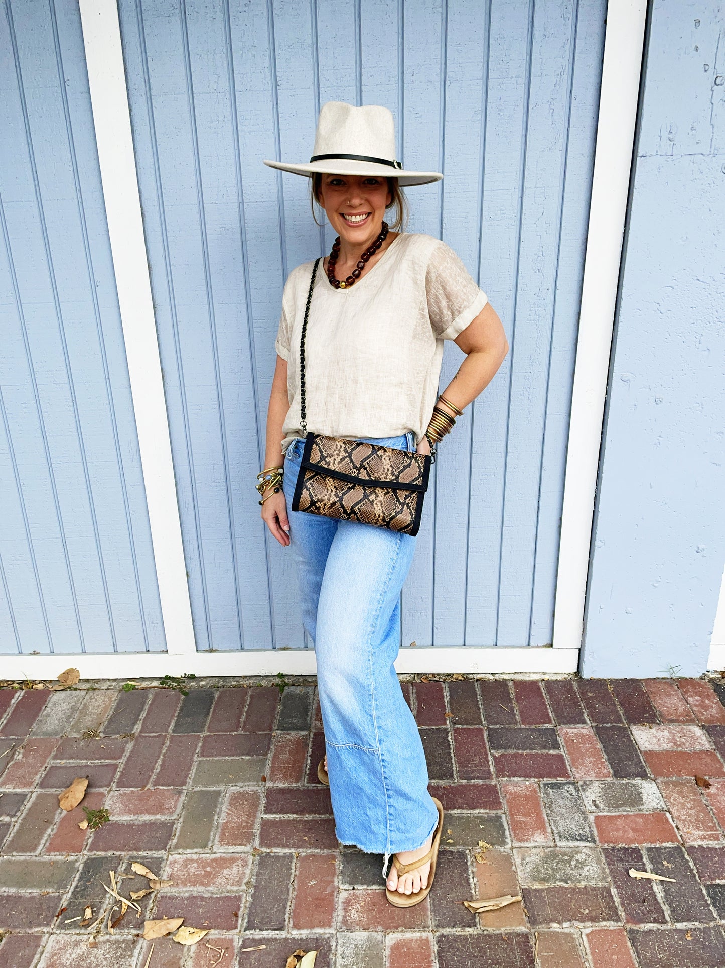 Beth Clutch- Brown Python