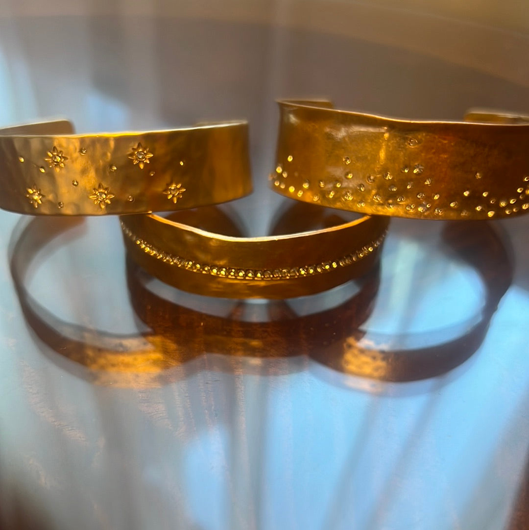 Crystal pounded cuff