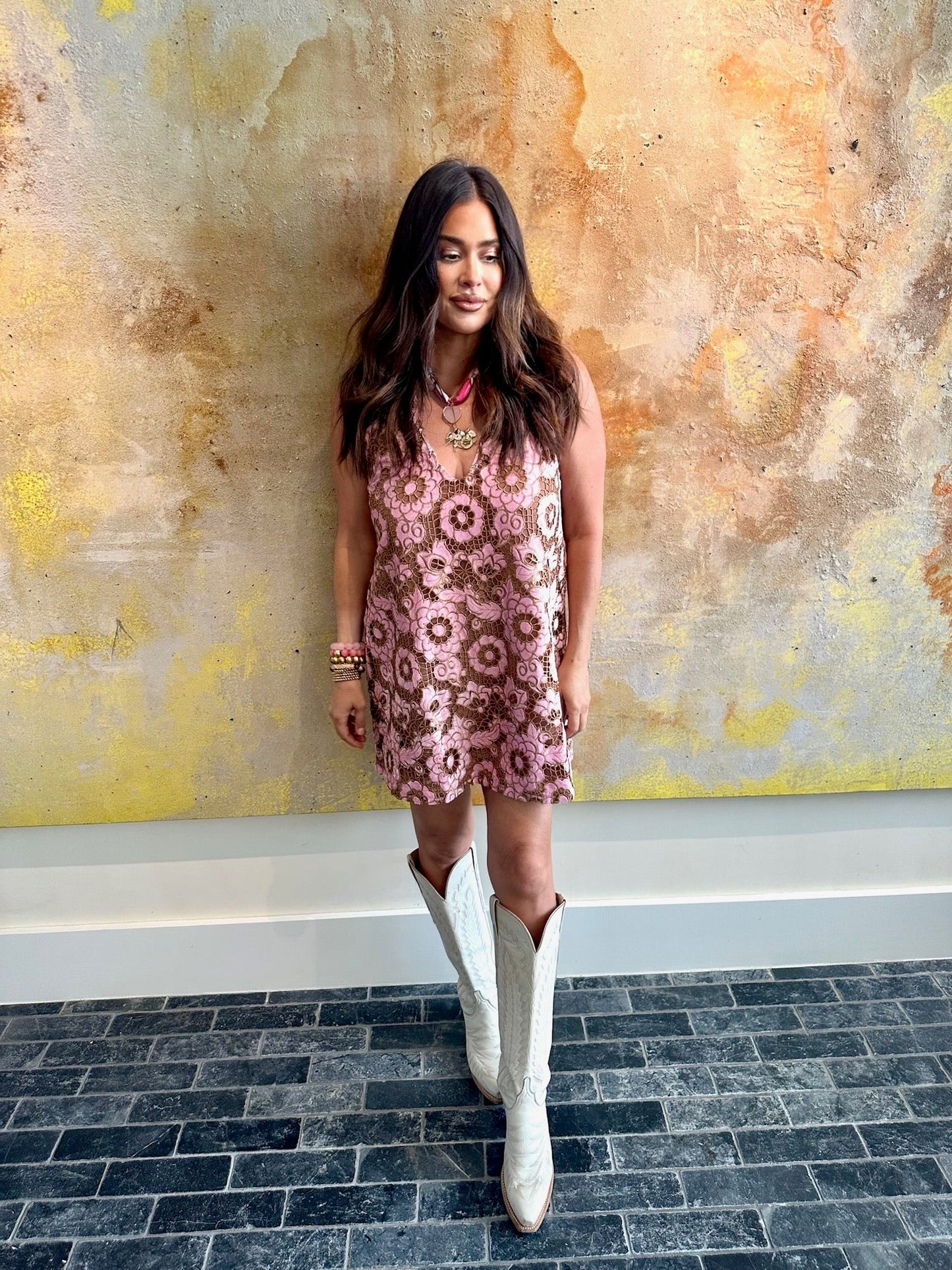 Lola Mini Dress -Golden Rose