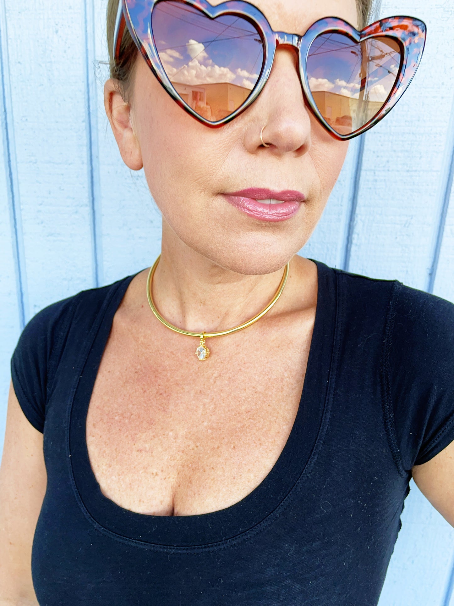 Round Cut Necklace Cuff