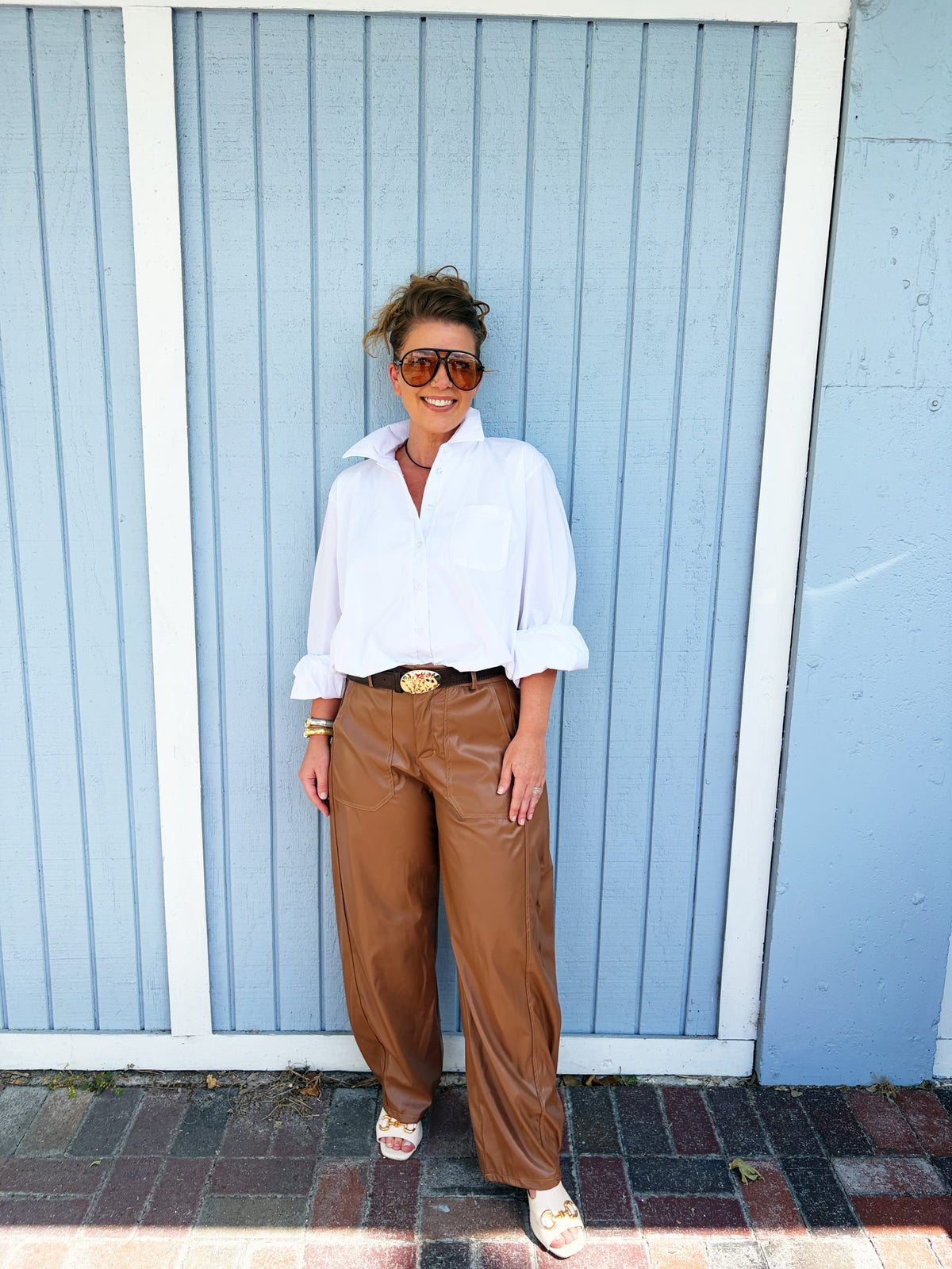 Barrel Vegan Leather Pants