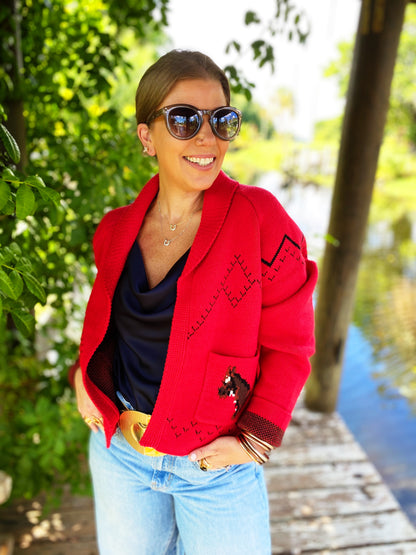 Giddyup Sweater in Red