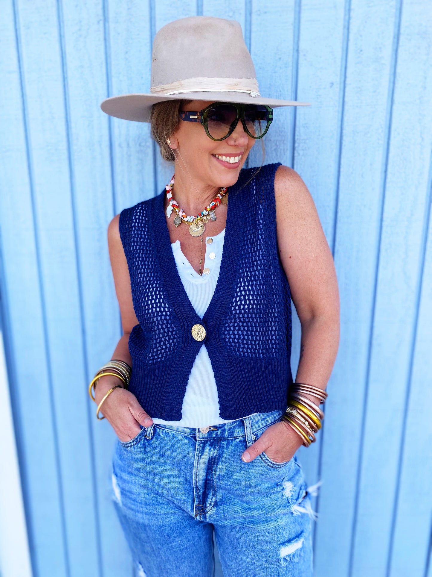 Sophia Vest Brown *FINAL SALE