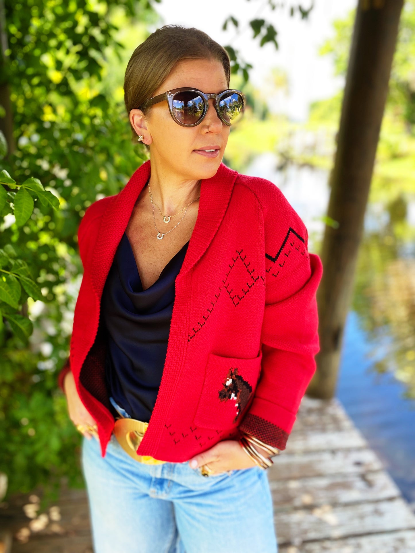 Giddyup Sweater in Red