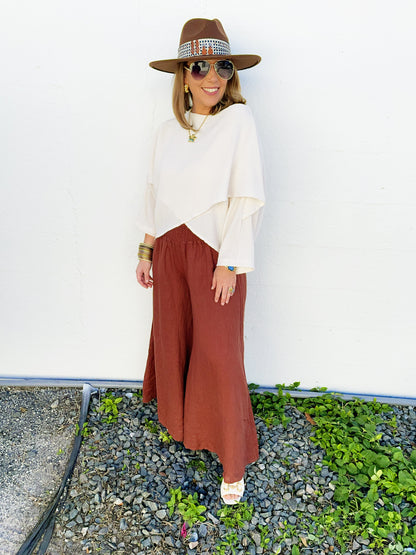 Maggie Pant in Deep Terrocata