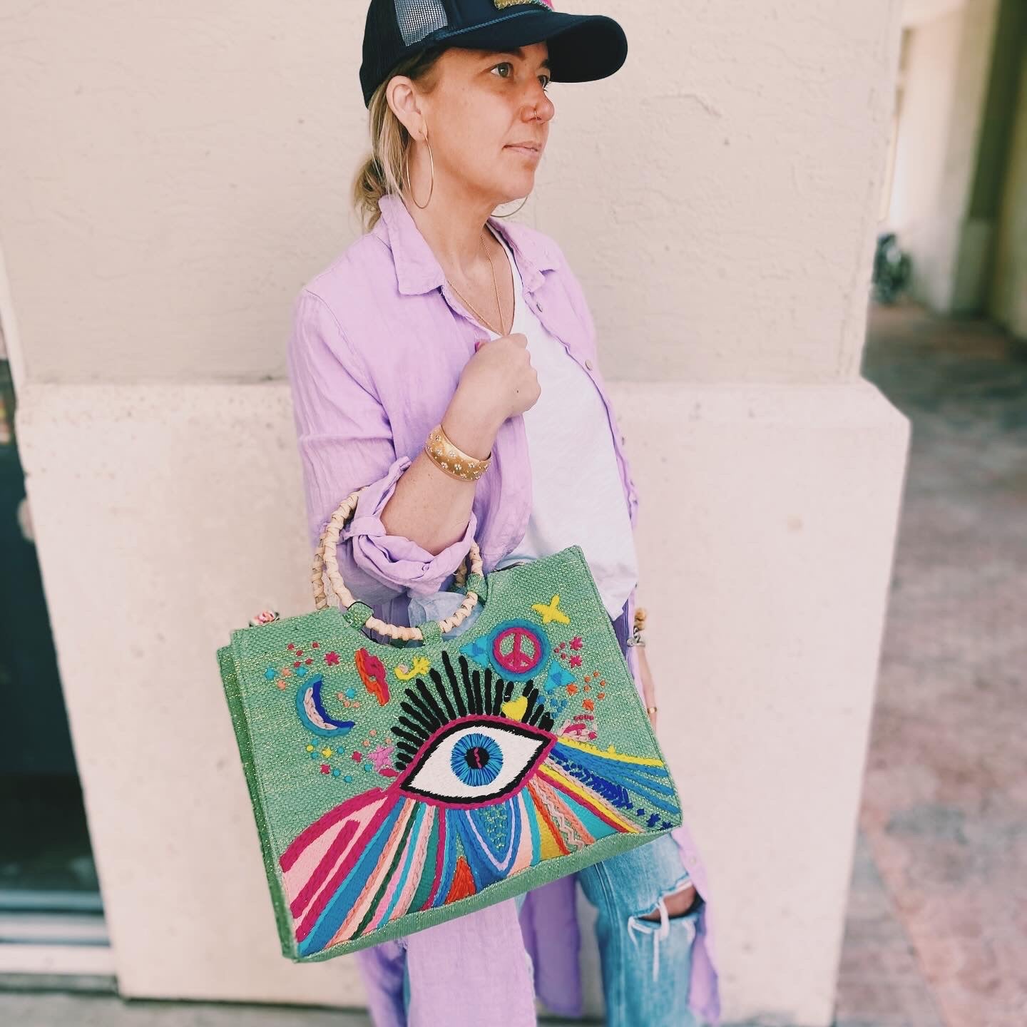 Groovy Evil Eye Tote