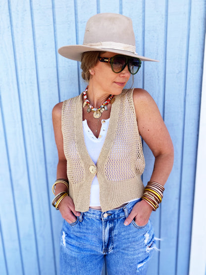 Sophia Vest Brown *FINAL SALE