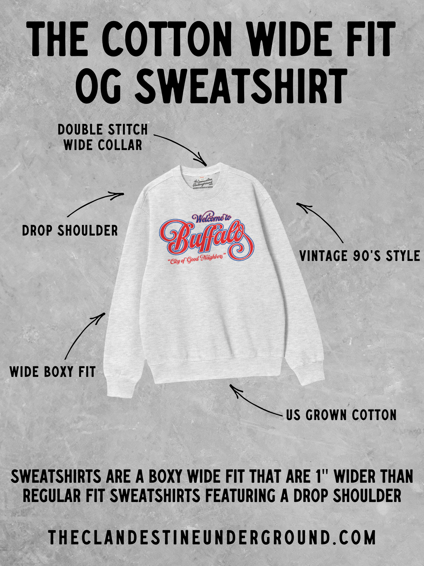 Underground Original Design: Friendsgiving Dinner Boxy Cotton Sweatshirt