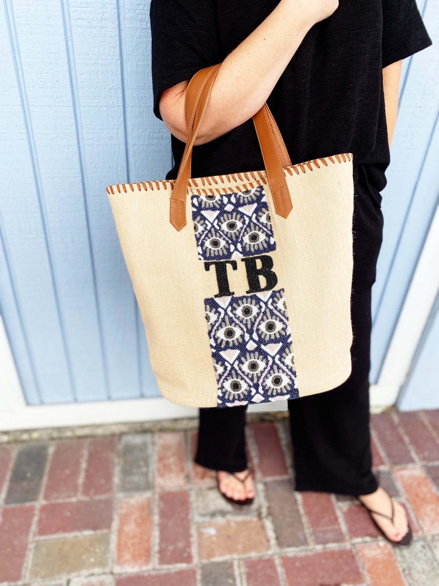 Custom Beaded Tote Bag