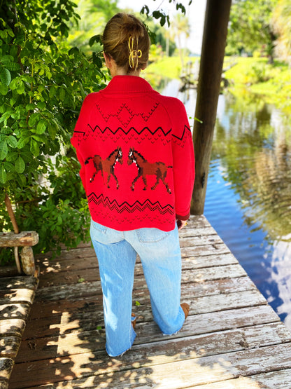 Giddyup Sweater in Red